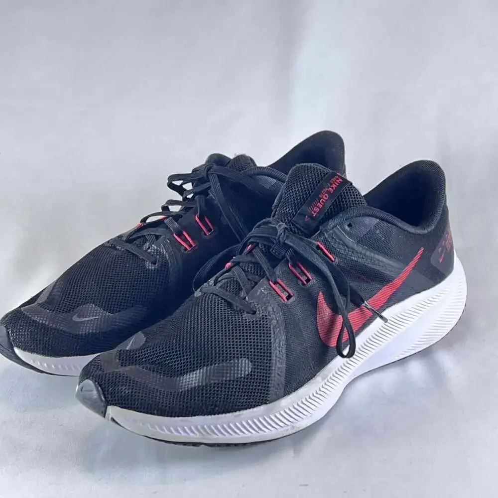 Nike Quest 4 Running Shoes Black Red White Men’s 11.5 Athletic Sneakers